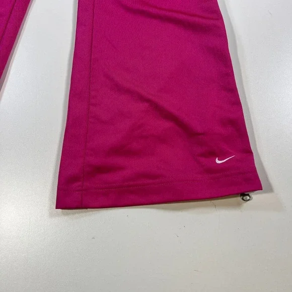 Nike Sweatpants Womens Small Pink Wide Leg Flare Satin Silky Shiny Swoosh Y2K - Picture 4 of 13
